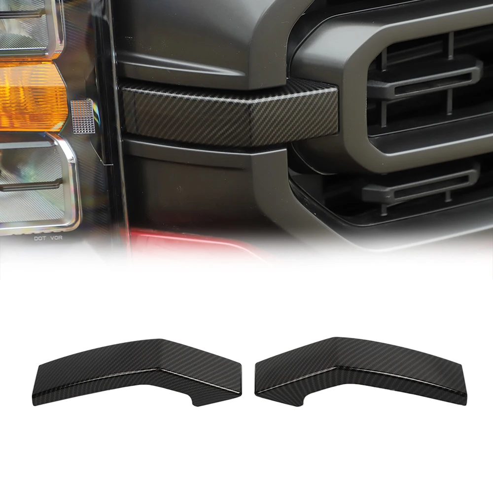 Auto paraurti anteriore griglia decorazione copertura adesivi per Ford F150 2021 2022 2023 accessori esterni Styling fibra di carbonio cromo