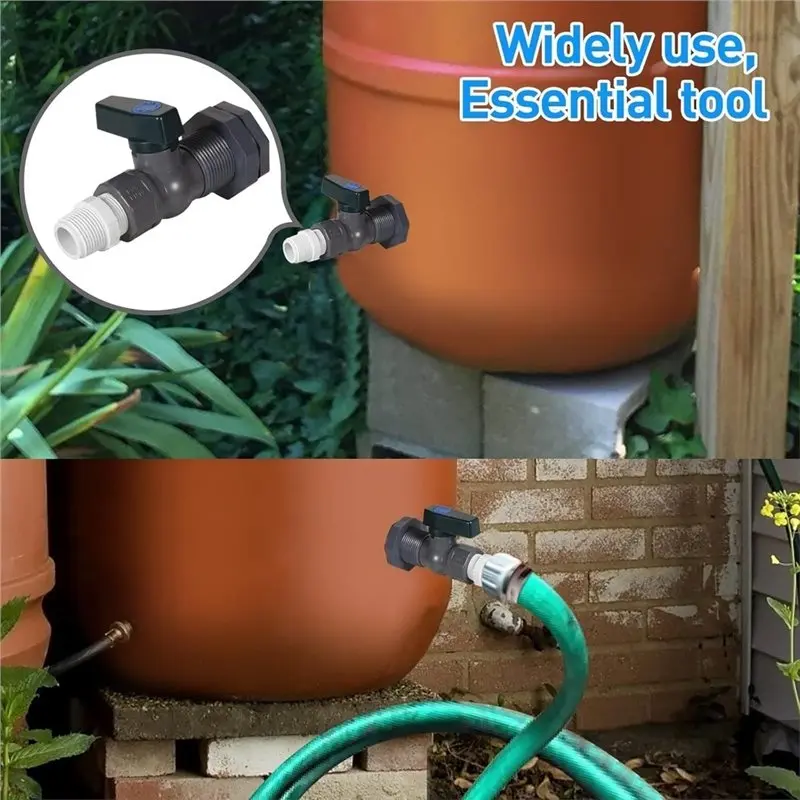 2Set PVC Rainwater Bucket Faucet Kit With Partition Joint, 3/4 Inch Rainwater Bucket Splitter& Garden Faucet Adapter-A46I