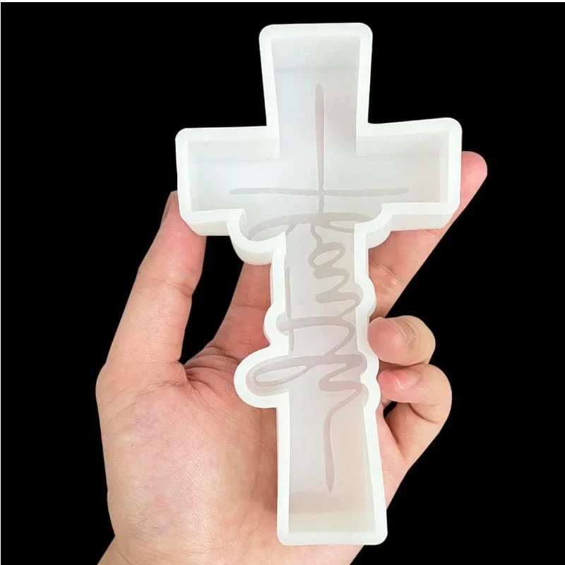 قالب راتينج معلق على شكل صليب الإيمان، قالب سيليكون ديني لصنع الطازجة والصابون والراتنج والشموع والحلوى والديكور المتقاطع بنفسك