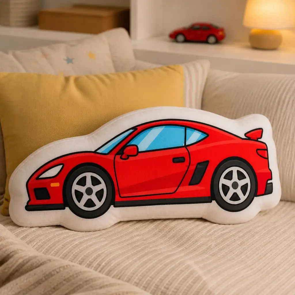 Red Sports Car Plush Pillow Cushion Funny Stuffed Throw Pillow Home Decor Gift Sofa Bed Car Modification & Repair Shops