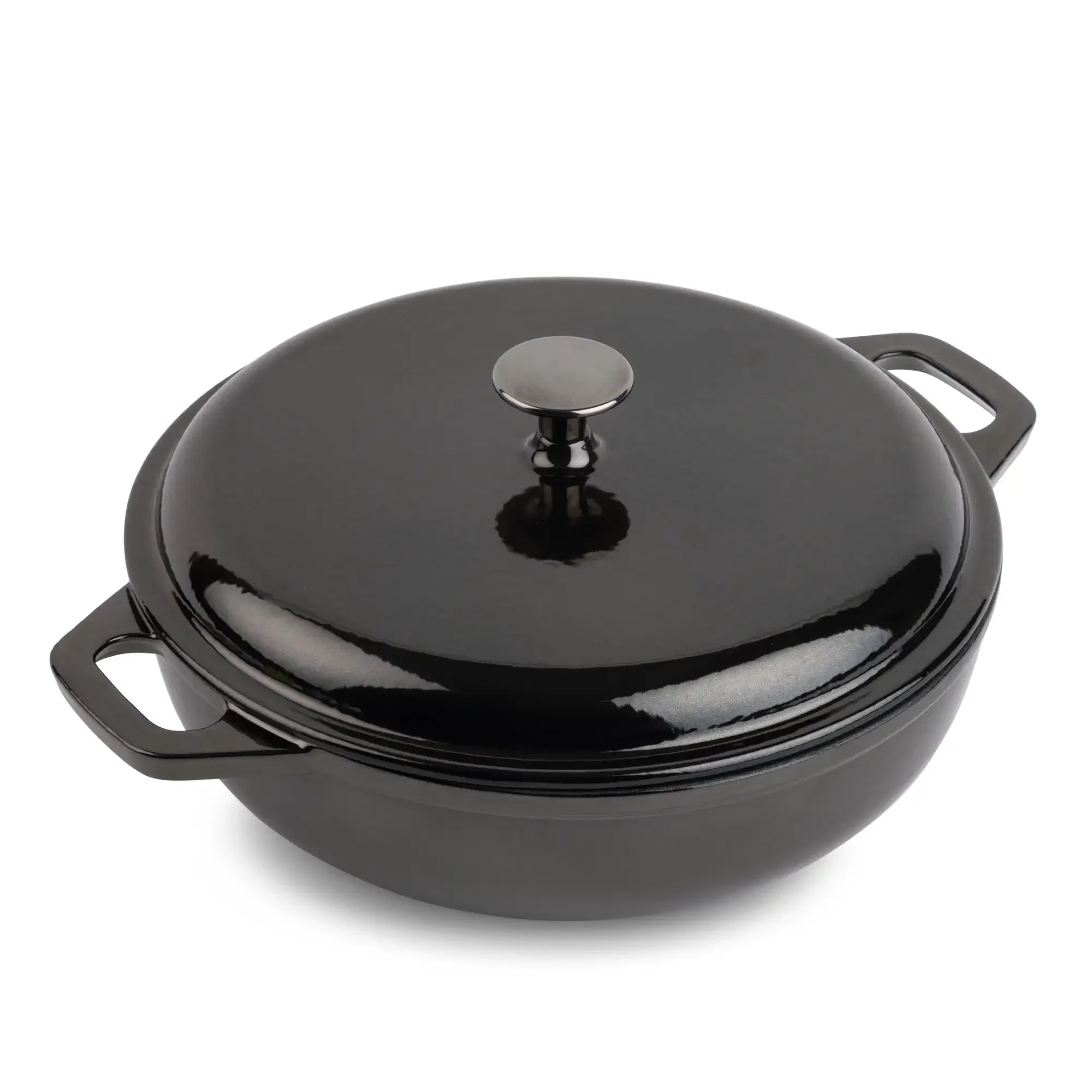 

5.2 QT Enameled Cast Iron Braiser, Black