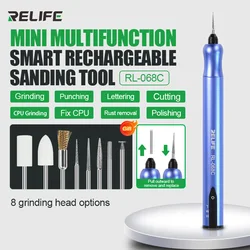 RELIFE-pluma de molienda eléctrica ajustable de velocidad RL-068C, herramienta de lijado recargable inteligente multifunción para reparación de teléfonos móviles