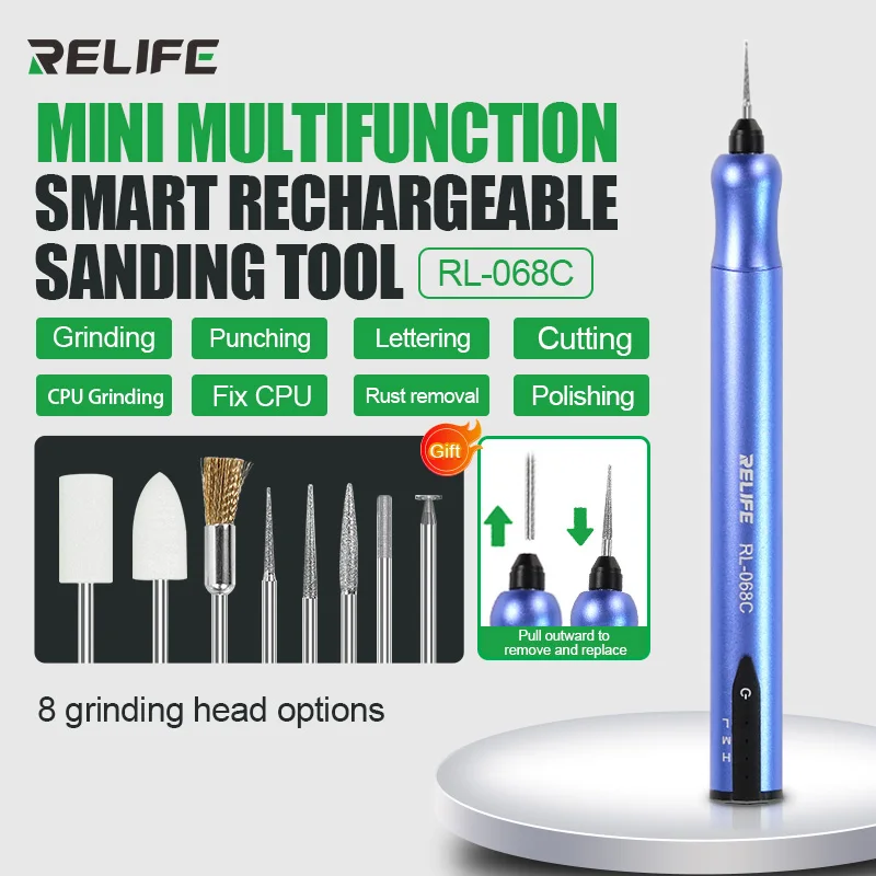 Relife-velocidade Ajustável Electric Grinding Pen Multifunções Inteligente Recarregável Lixar Ferramenta Reparo do Telefone Móvel Rl068c