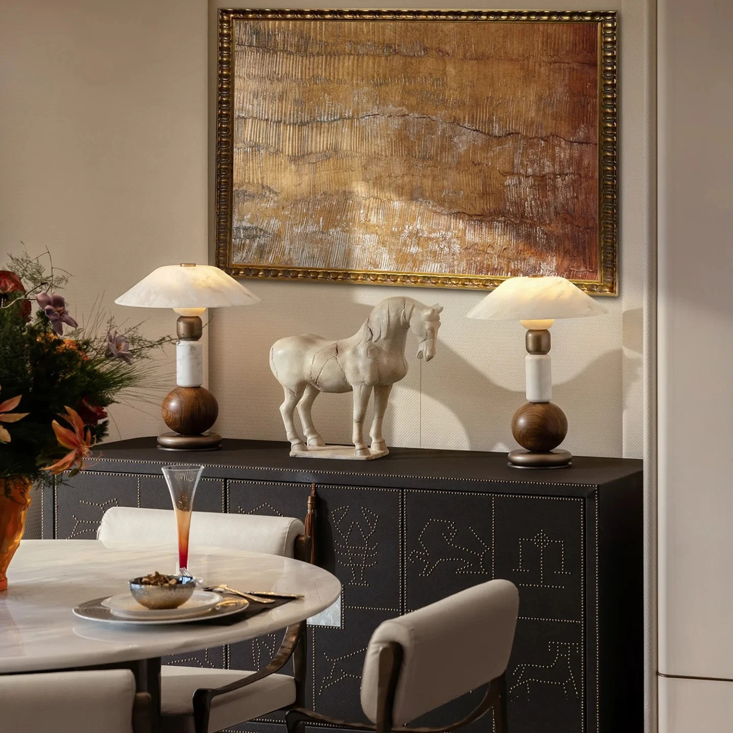 الإبداعية الراتنج الحصان النحت العتيقة هادئة على الفور الحرف ديكور المنزل الناعم