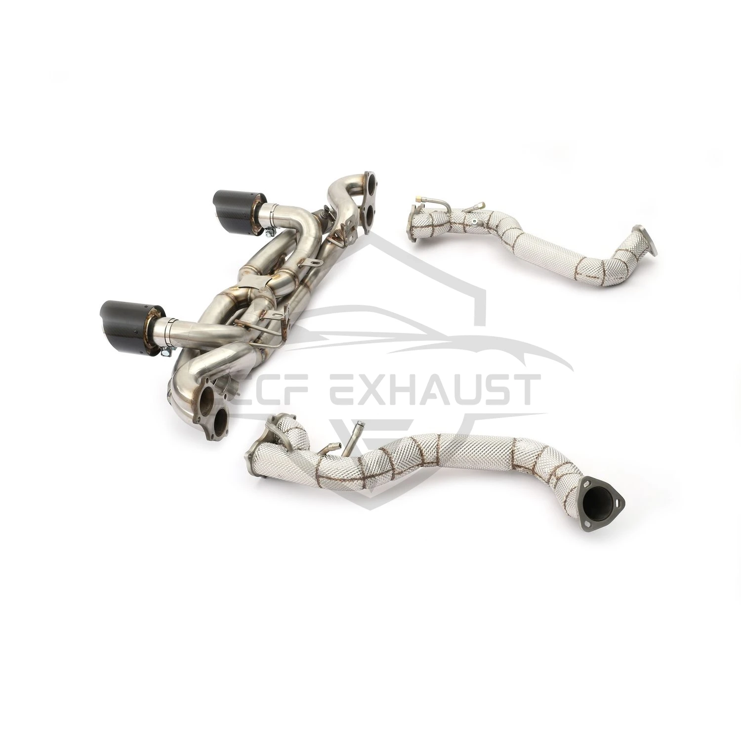 Sporty Exhaust Sound ECCF Valved Catback Exhaust With Downpipe For Porsche 718 GT4 Spyder GTS Performance Upgrade