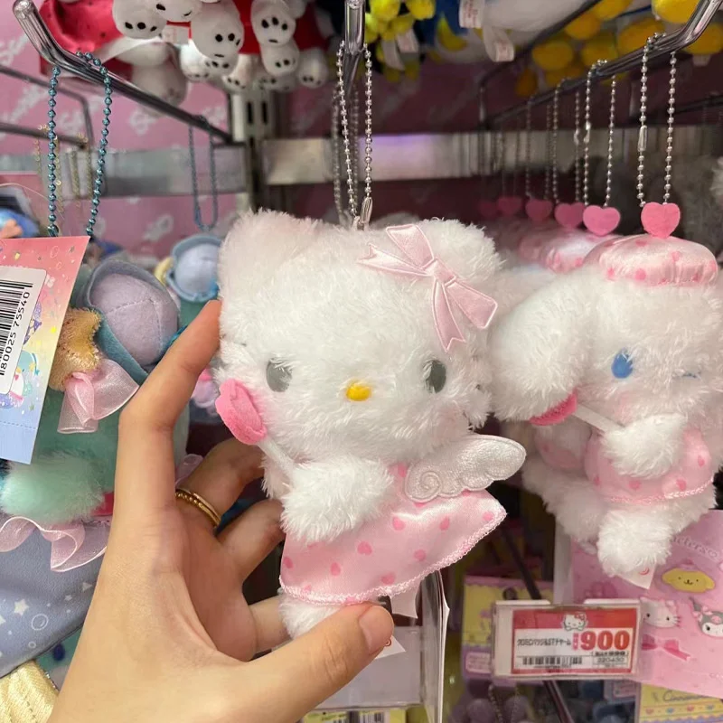 Sanrio brinquedos de pelúcia chaveiro anime olá kitty plushie boneca chaveiro meninas kawaii brinquedo de pelúcia pingente chaveiros presentes de natal do miúdo