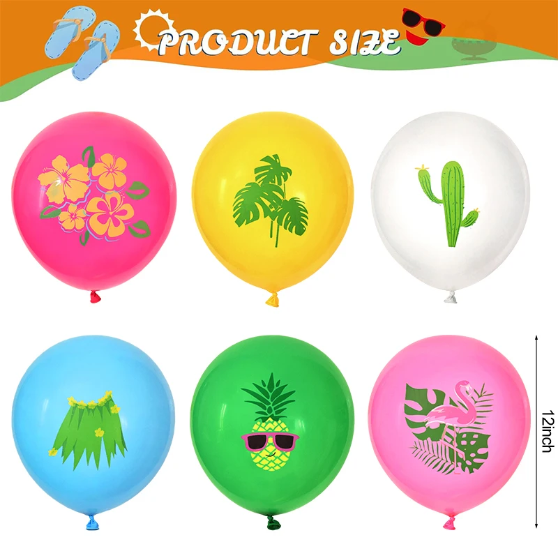 12-36Pcs Hawaiian Party Balloon Decoration Flamingo Pineapple Latex Balloon Summer Tropical Luau Birthday Party Supplies Wedding