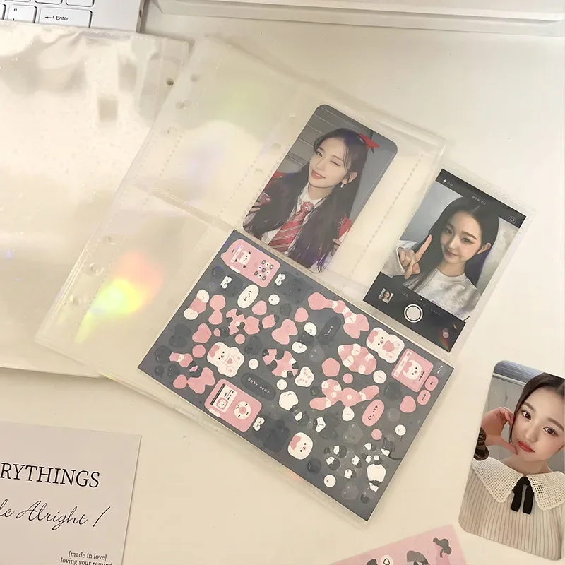 Pochettes intérieures transparentes pour classeur A5, porte-photo K-pop, album de cartes photo, recharge laser, 1, 2, 4 poches, 10 pièces, 25 pièces