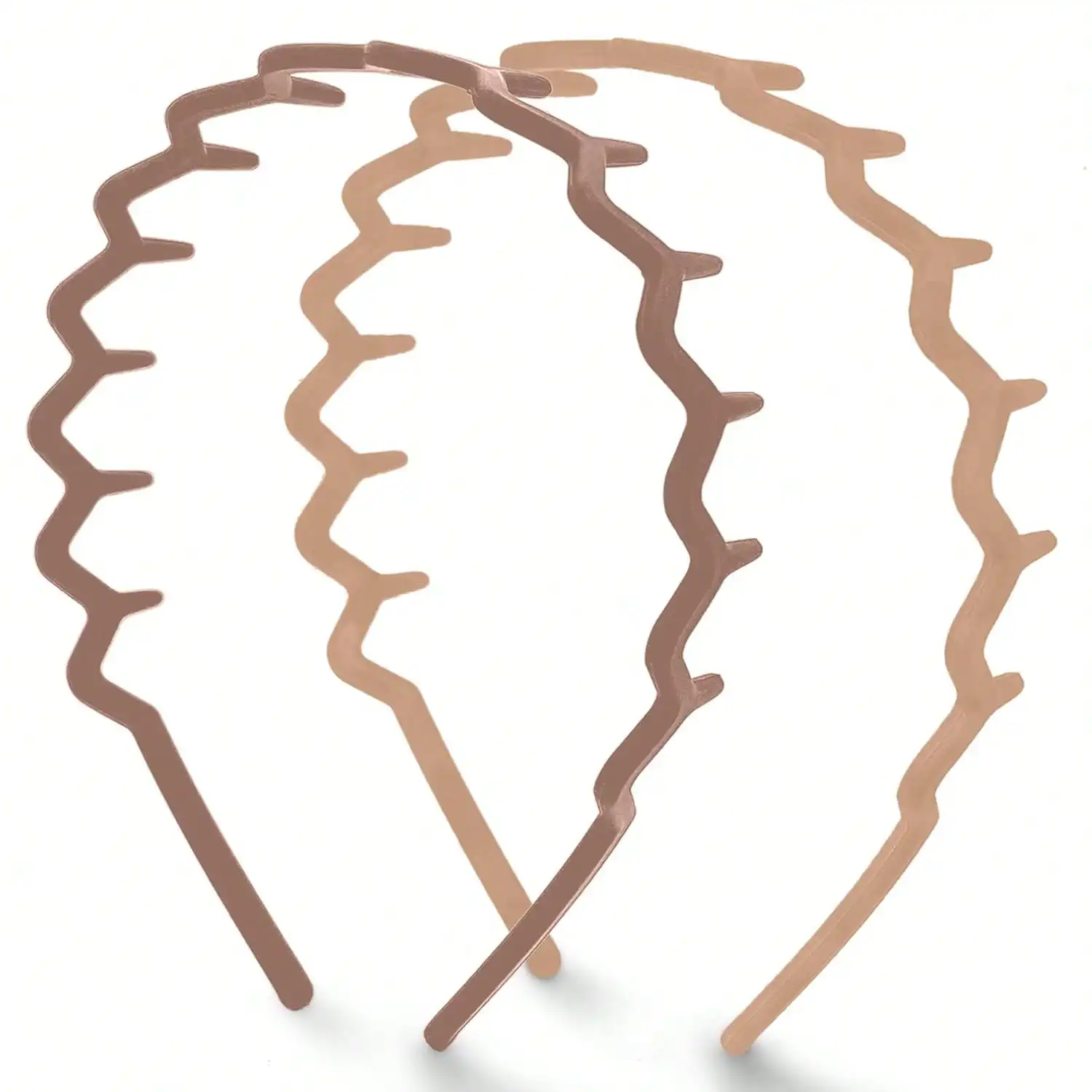 Zig Zag Headbands For Women Non Slip – Fashion Accessories For Slicked Back Styles - Comfortable Comb Headband With Teeth | Ideal Gifts For Women - Neutral - 2 Pcs