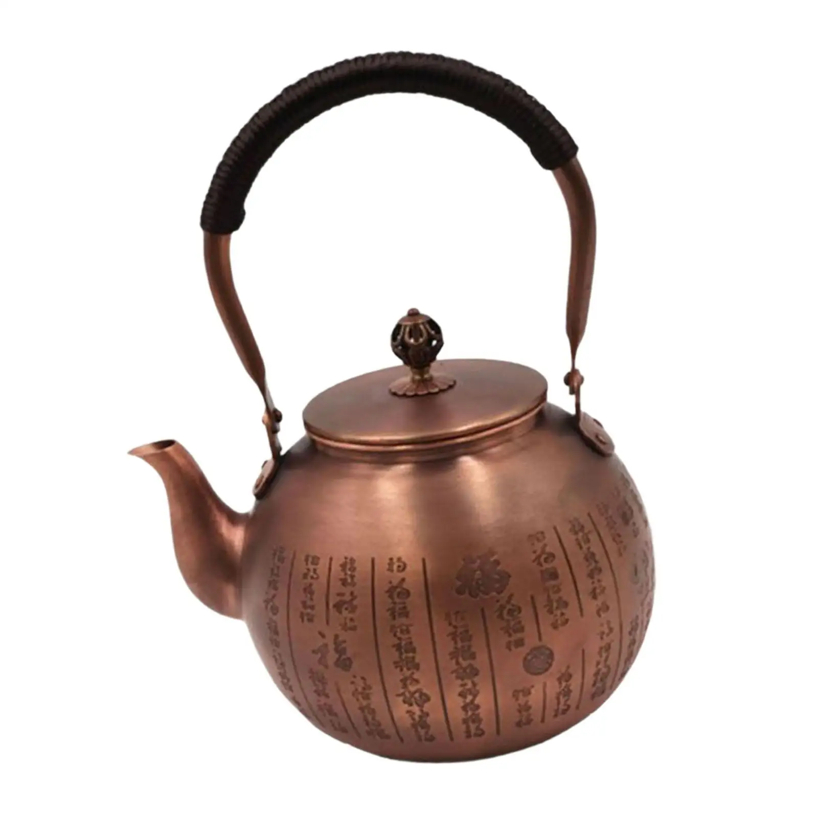 

Handmade Copper Kettle with Handle Chinese Traditional Teapot Stovetop Teapot 1.2L for Home Hiking Restaurant Kitchen Outdoor