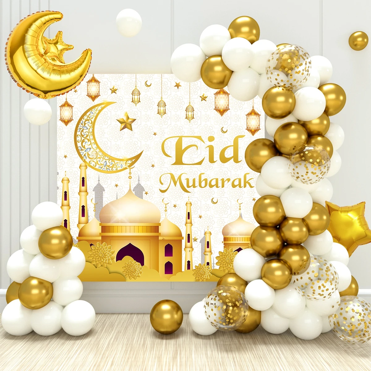 Fondo de Eid Mubarak Ramadán Kareem, suministros de fiesta musulmanes islámicos, decoración de Ramadán para el hogar, regalo de Eid al-fitr, 2023