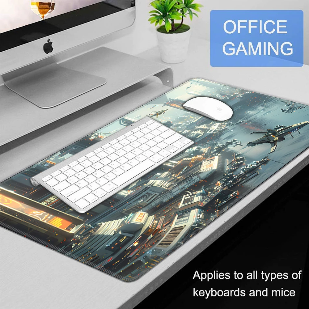 

Cyber Punks Keyboard Pads Large Gaming Mouse Pad Anime Rubber Mat Cool Deskmat Desk Protector Mousepad Gamer Pc Accessories S29