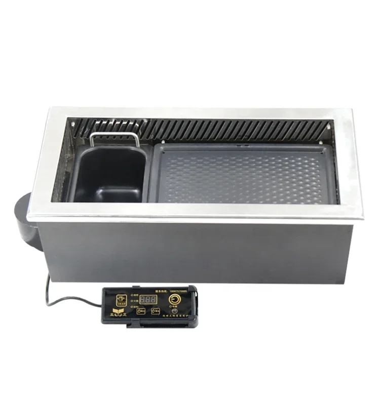 Yawei 630A electric Hot pot and Bbq grill smokeless Chinese style grill pan hot pot