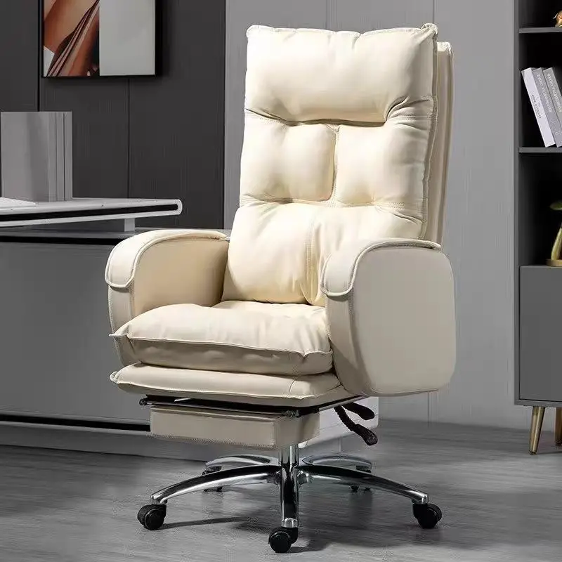 Office chair Comfortable sedentary reclining computer chair Home dormitory seat E-sports lazy sofa chair Leather boss