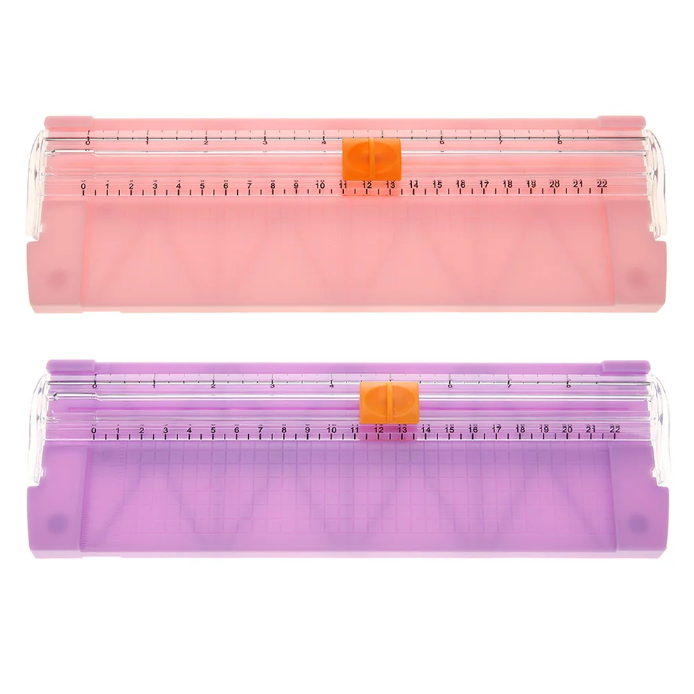 

Plastic Titanium Paper Trimmer Scrapbooking Tool Portable Precision with Automatic Safeguard Side Ruler for Craft Paper