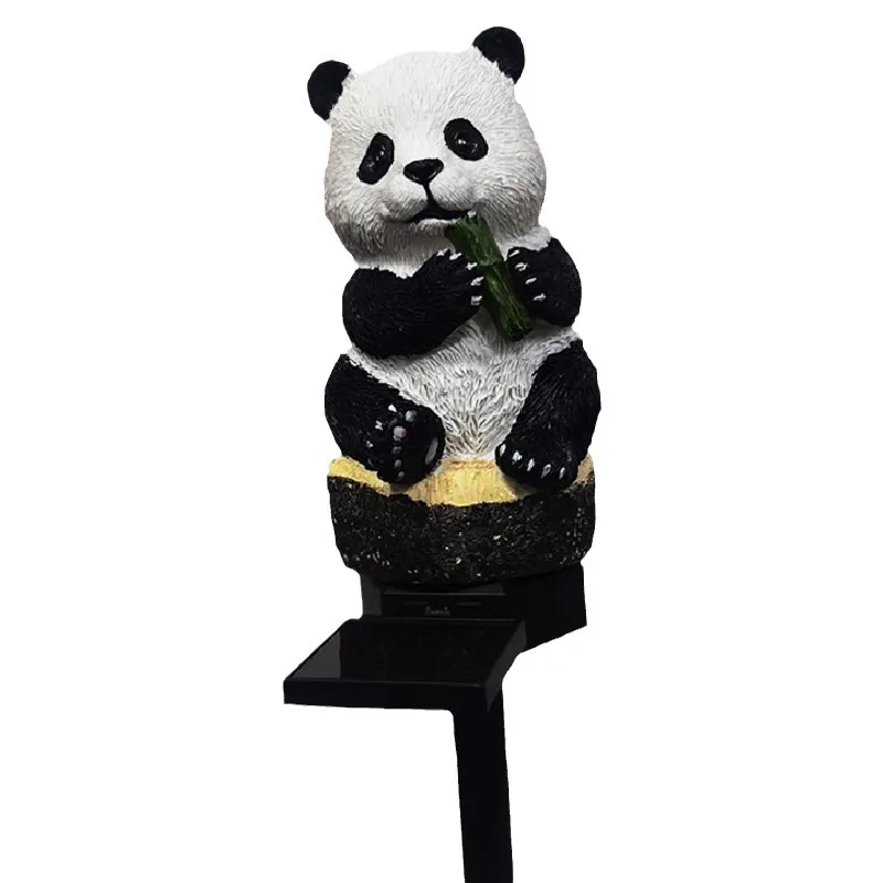 Outdoor Solar Powered Lights Waterproof Panda Resin Outdoor Statue Lamp 600mAh Ni-MH Battery Garden Landscape Decoration