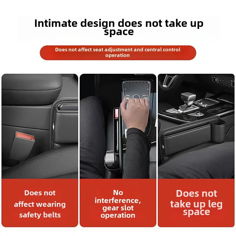 منظم حشو فجوة مقعد السيارة، صندوق تخزين مع حامل أكواب لحمل النظارات الشمسية والهواتف والنظارات والمفتاح وجيب متعدد الأغراض للبطاقات