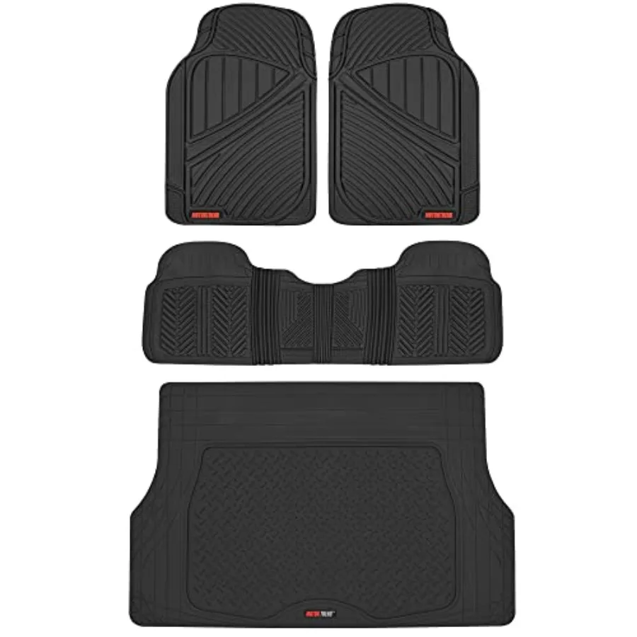 

Performance All Weather Rubber Car Floor Mats with Cargo Liner Full Set Front Rear Floor Mats for Cars Truck SUV Auto