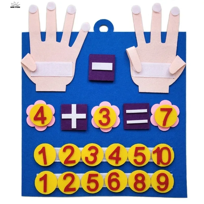 1PC Toddler Montessori Toys Felt Finger Numbers Math Toy Children Counting Early Education Learning Game For Kids Intelligence