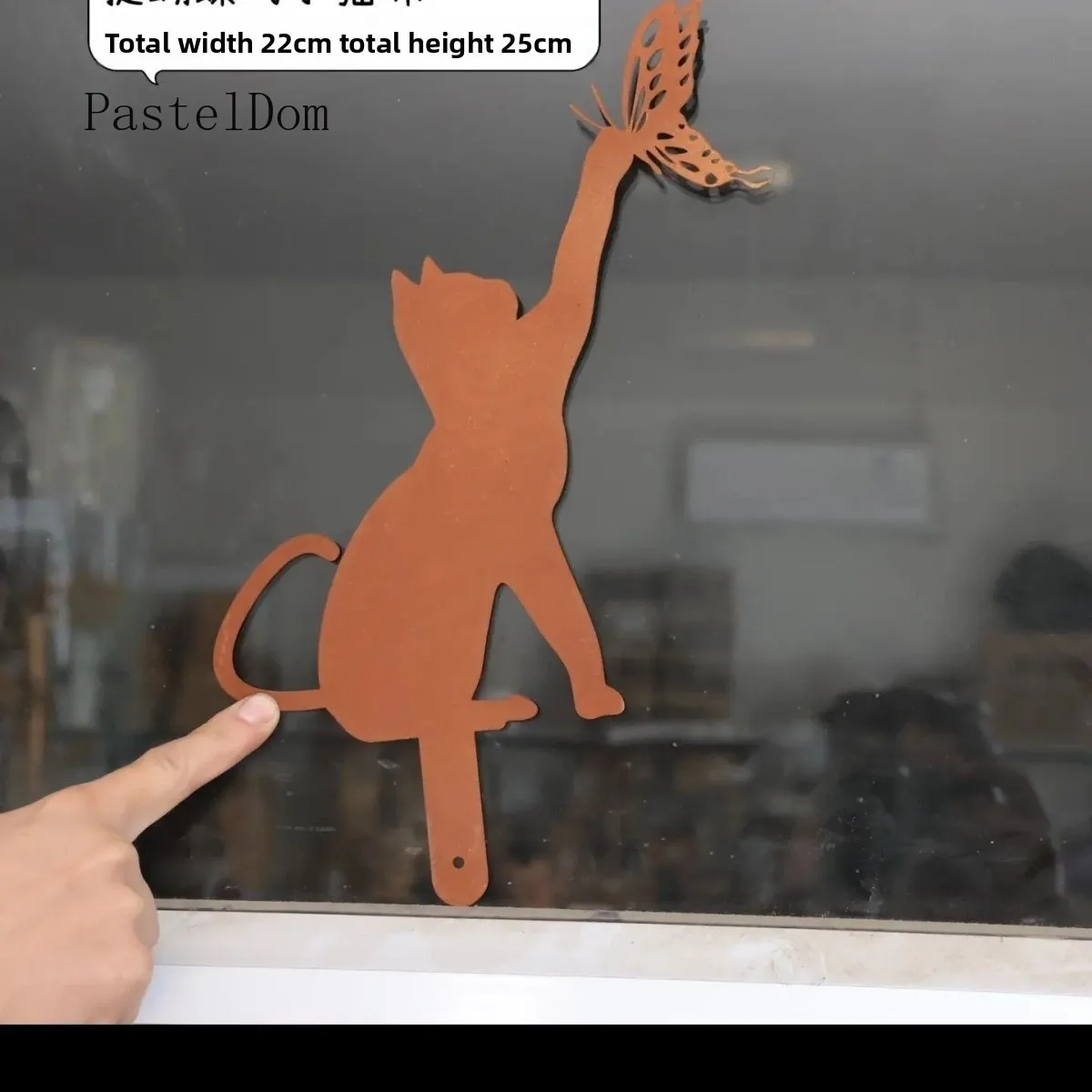 Rust‑Finish Wrought‑Iron Cat Family Wall Hanging, Vintage Wall Art Pendant for Garden Outdoor Decor
