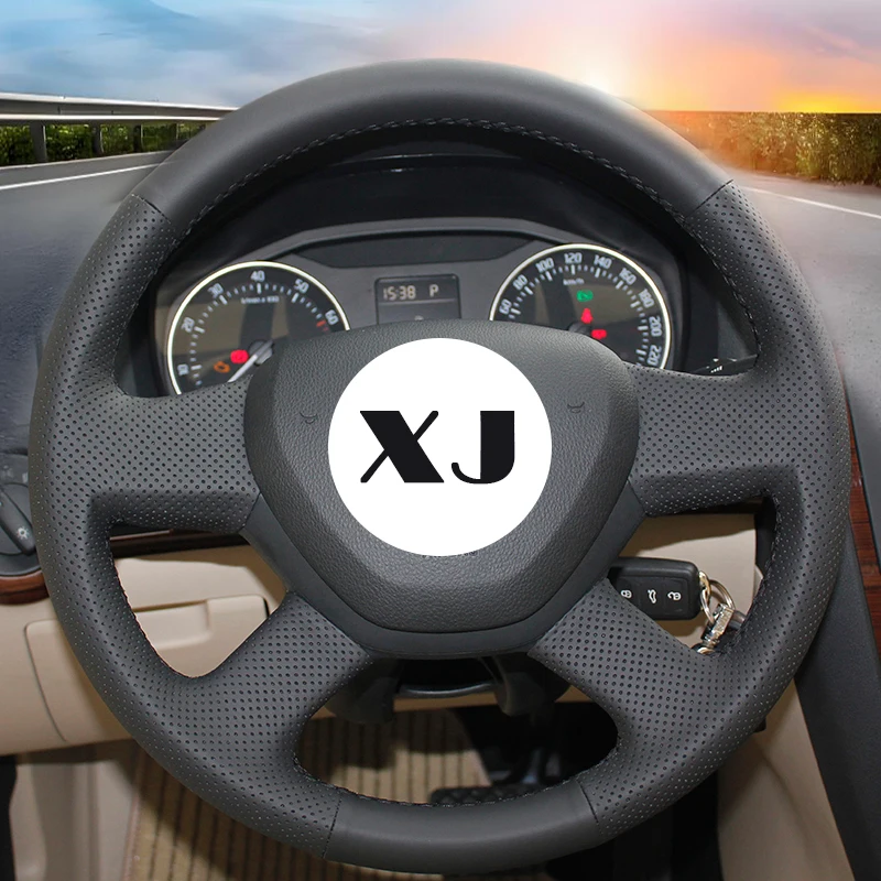 

Custom Car Steering Wheel Cover for Skoda Octavia 2015 2016 Fabia 2014 Rapid 2013-2015 Superb 2013-2016 Yeti DIY Wheel Covers