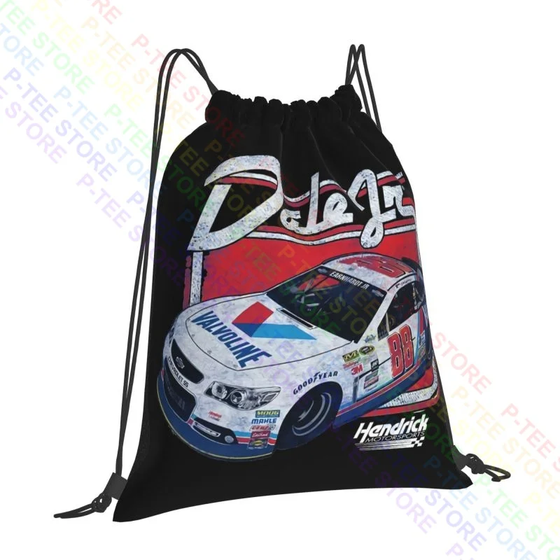 Dale Earnhardt Jr 2015 Checkered Flag #88 Drawstring Bags Gym Bag Print Art Print Gym Tote Bag Outdoor Running