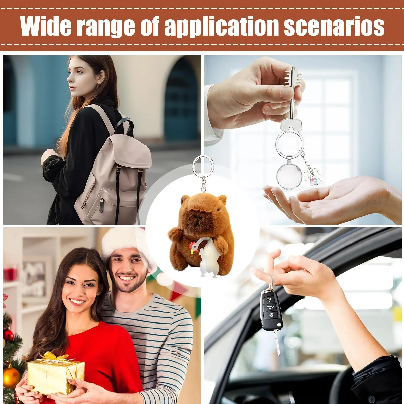 Capybara Plush Keychain Capybara Plush Toy Cute Backpack Animal Pendant Figure Charm For Girl Kids School Valentine Easter