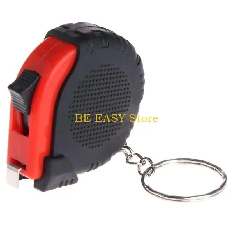 E28F Mini Tape Measure With Keychain Plastic Portable 1m Retractable Ruler Compact-
