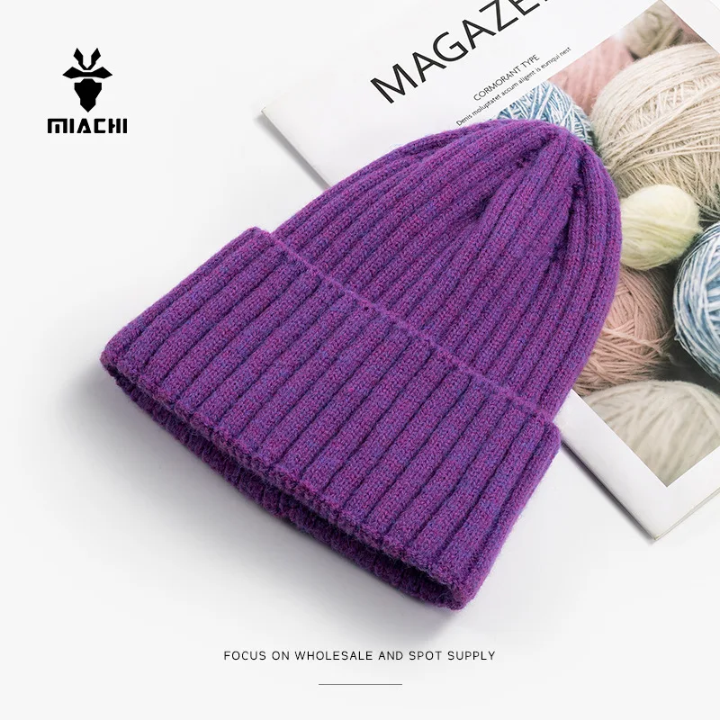 Winter Hats For Women Beanie Hat Ladies Cute Knitted Hat Female Cheap Beanie Cap With Lining Wool Warm Outdoor Ski Cap Korean