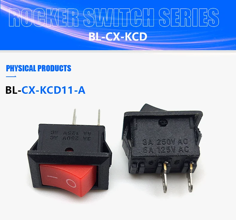50 PCS Beelee KCD11-A On Off Rocker Switch Painel Tipo Interruptores Rocker Momentâneos