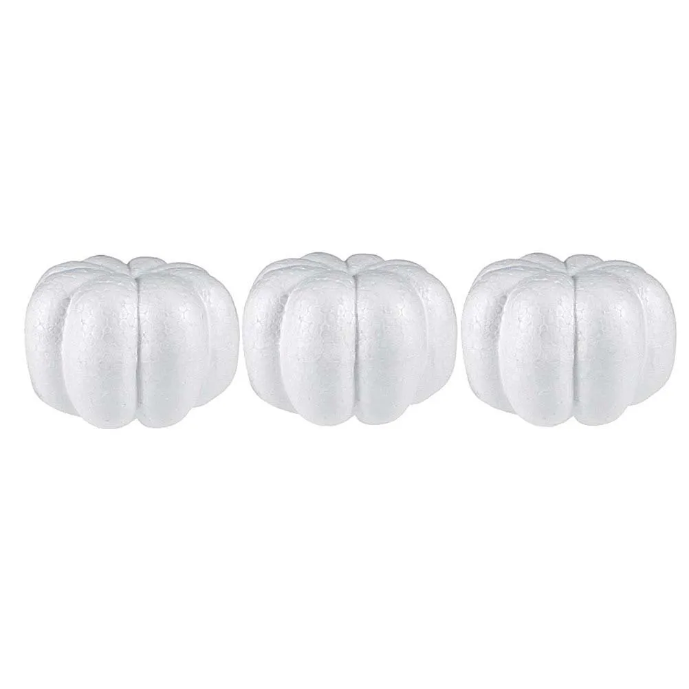 

3pcs White Pumpkin Mold 13Cm Premium Diy Craft For Halloween Thanksgiving Fall Decoration Kids Art Project Simulation Mini