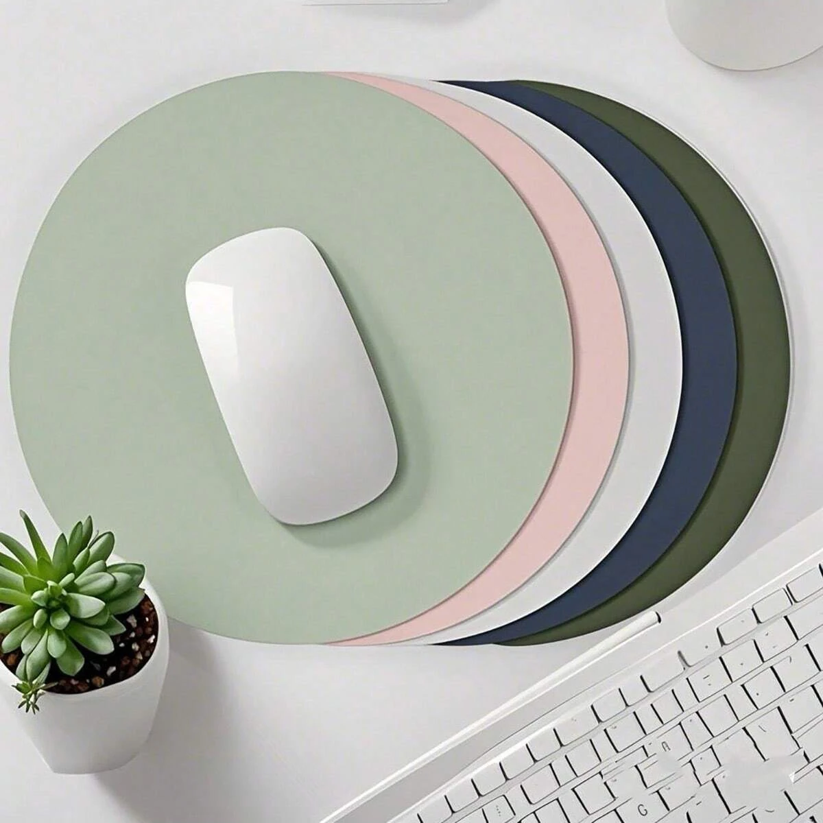 Leder-Mauspad, Büro-Desktop, minimalistisch, wasserdicht, leicht zu reinigen, rutschfest, kleine Schreibtischunterlage im frischen Stil für Computer und Laptop