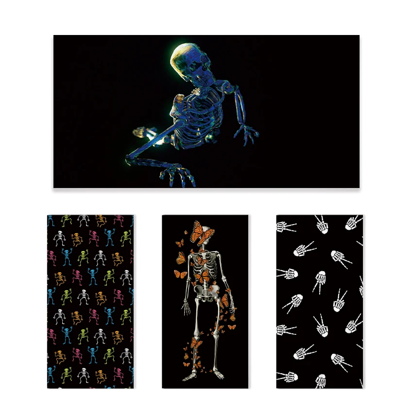 

Хэллоуин Скелет Темный Фон Одностороннее Пляжное Полотенце с Принтом Украшение Дома Банное Полотенце 75x150см Ванная Комната