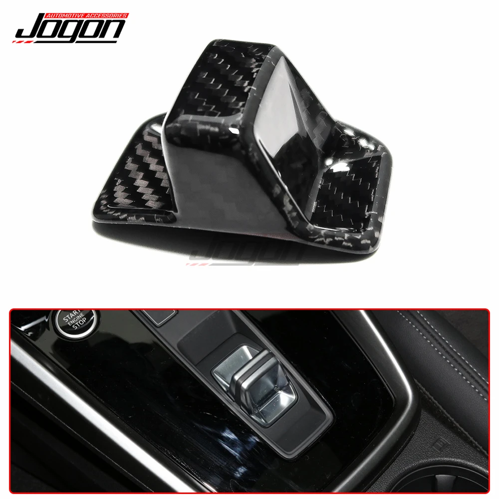 LHD For Audi A3 8Y 2021 2022 JOGON Carbon Fibre Car Interior Central Control Strip Gear Shifter Panel Head Knob Cover Trim