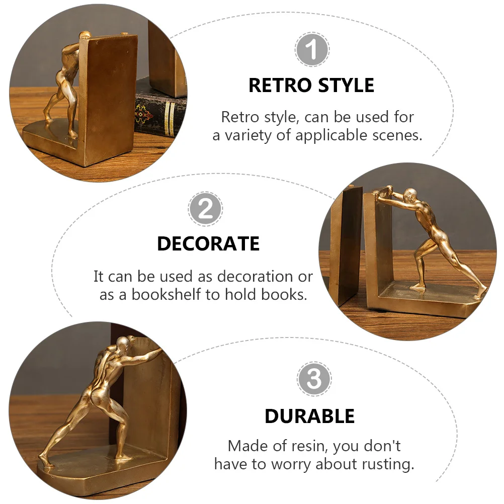 

Office Bookends Creative Shape Resin Decorative Vintage Home European Style Aesthetic Desk Table Ornament