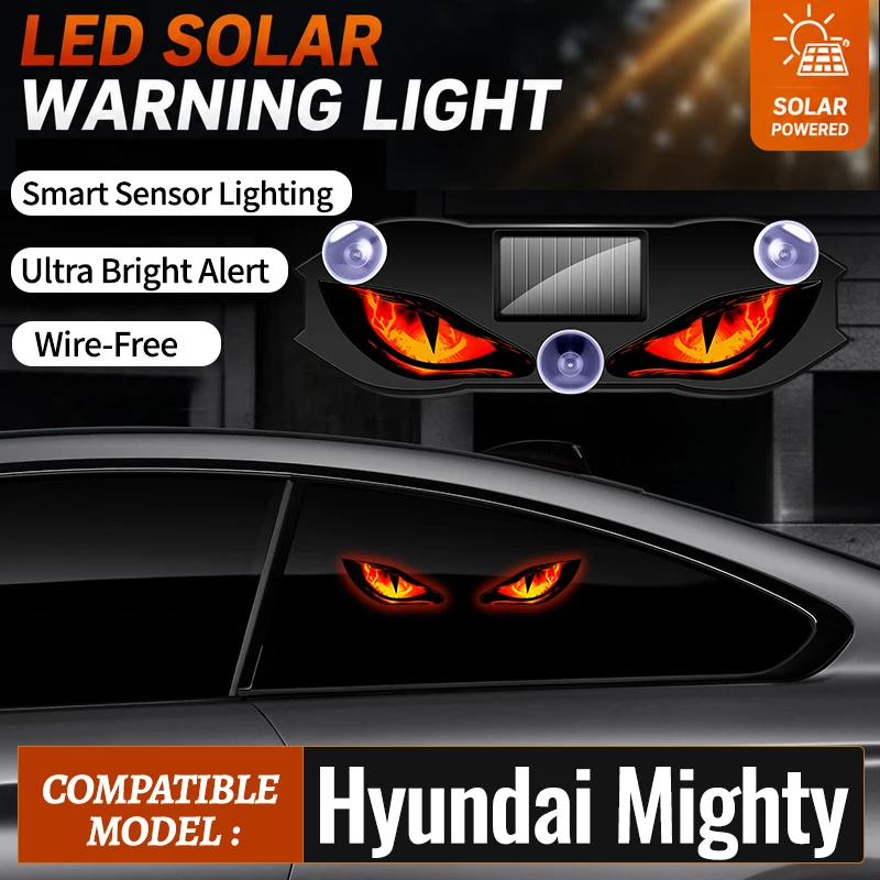 Feux d'avertissement solaires LED avec capteur de vibration, décoration de voiture, lumières d'ambiance pour Hyundai Mighty, décoration LED pour fenêtre