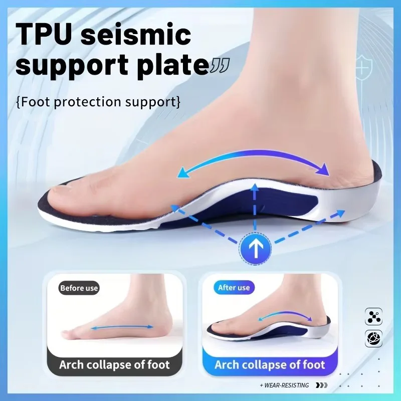 Sport Orthotic Footbed Men's Women'sPU Breathable Shock Absorbing RunningInsole Running Basketball Nursing Insole