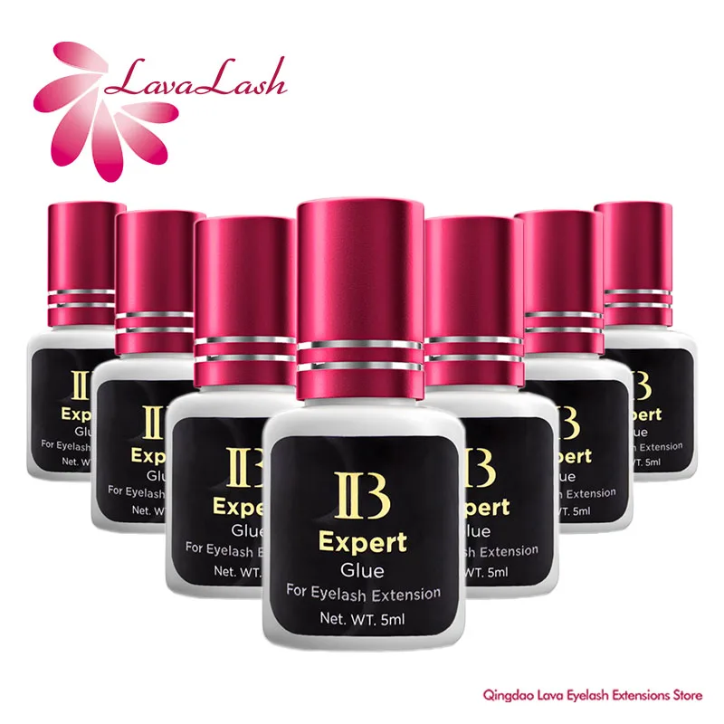 10 Bottles IBeauty Expert Glue Eyelash Extensions Korea Original IB Wine Red Cap Lash False Eyelash Adhesive 5ml Quick Dry Time