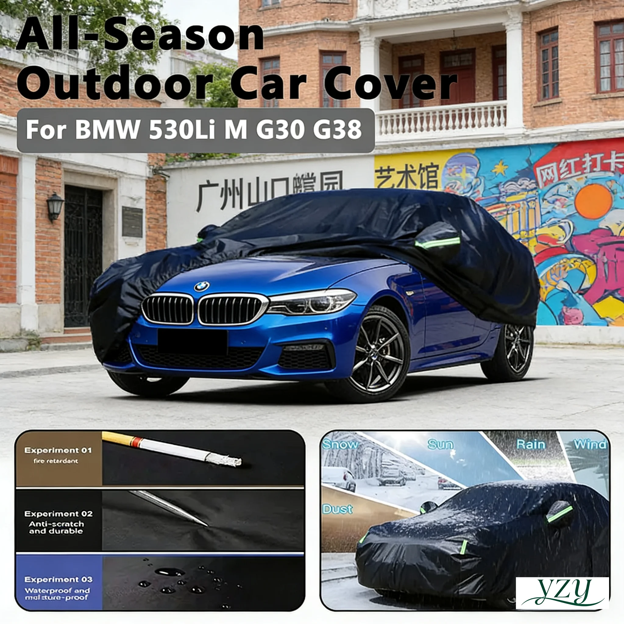 

For BMW 530Li M G30 G38 Outdoor Protection Full Car Covers Snow Cover Sunshade Waterproof Dustproof Exterior Car Accessories