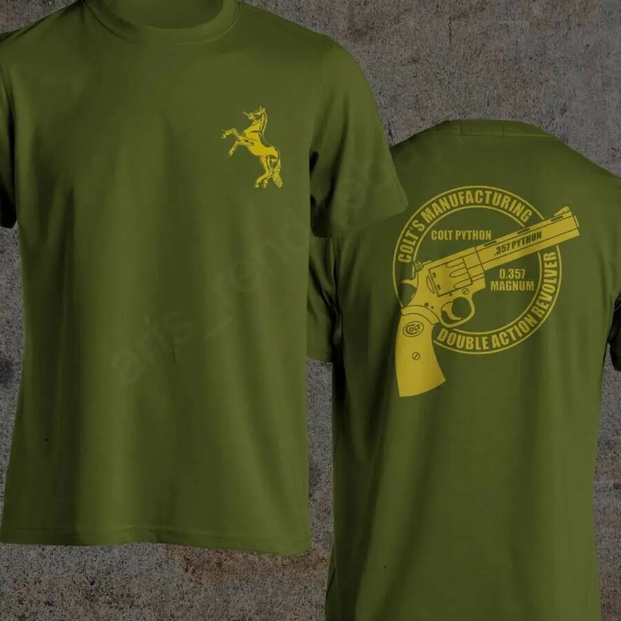 تي شيرت كلاسيكي بيثون. 357 ماغنوم عيار مزدوج الحركة تي شيرت جديد 100% قطن قصير الأكمام برقبة دائرية تي شيرت رجالي غير رسمي #2