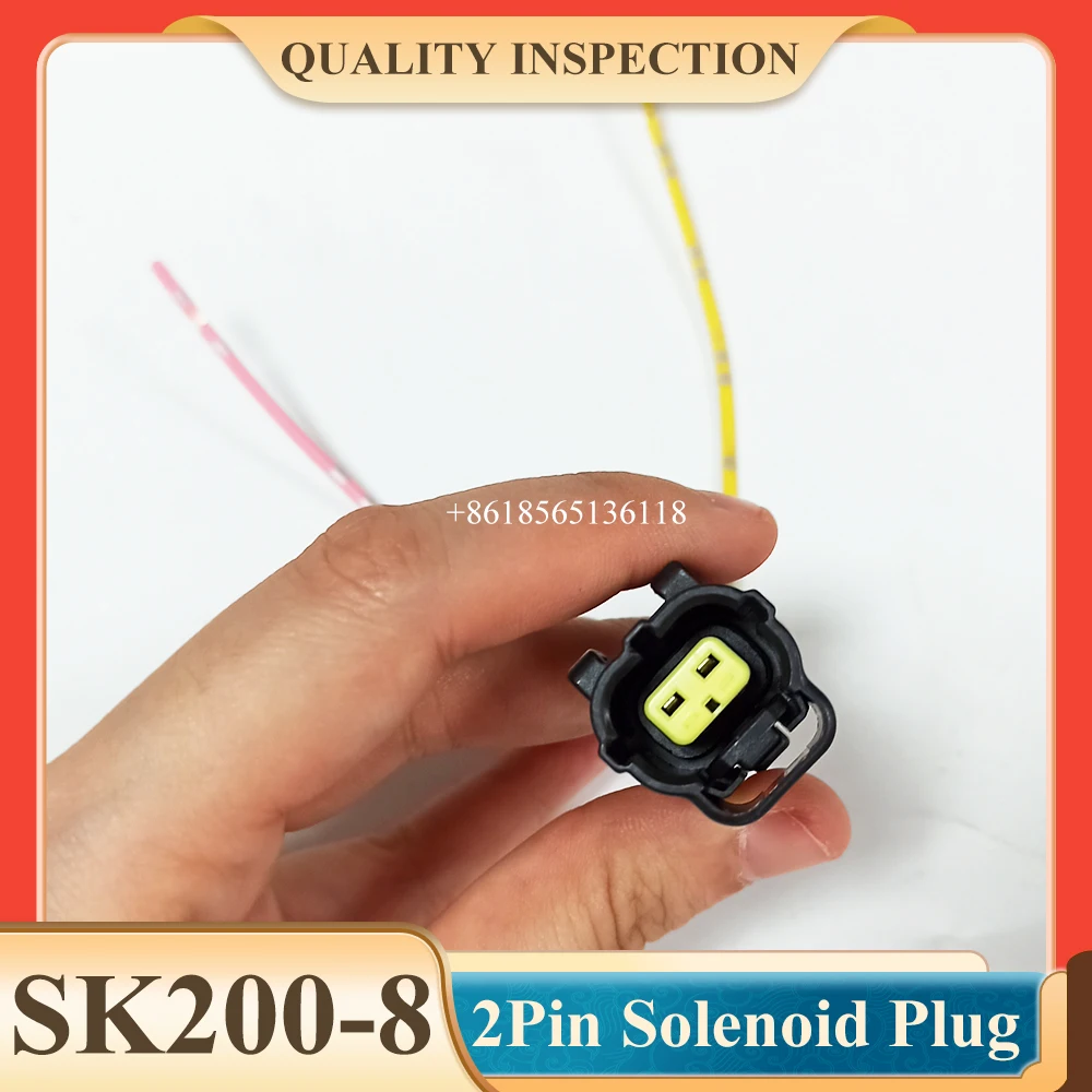 

2-контактная электромагнитная вилка для Kobelco SK200-6E SK200-8 SK250-8 SK350-8, запасные части для электромагнитного клапана экскаватора