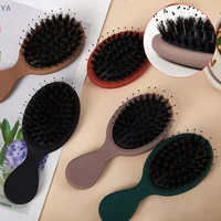 [Y]1PC Oval Boar Bristle & Nylon Hair Comb Mini Anti-static Hair Scalp Massage Comb Hairbrush Salon Hair Care Brush Styling Tool 3