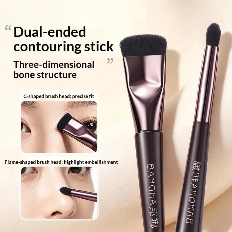Dual Ended Contour Makeup Brush Luxury Soft Bristles 2-in-1  Tool Perfect Gift for Makeup Lover Daily Use