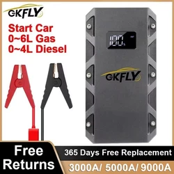 GKFLY 3000A/5000A/9000A Super Power Starting Device 12V Car Jump Starter Power Bank Car Charger For Car Battery Booster Buster