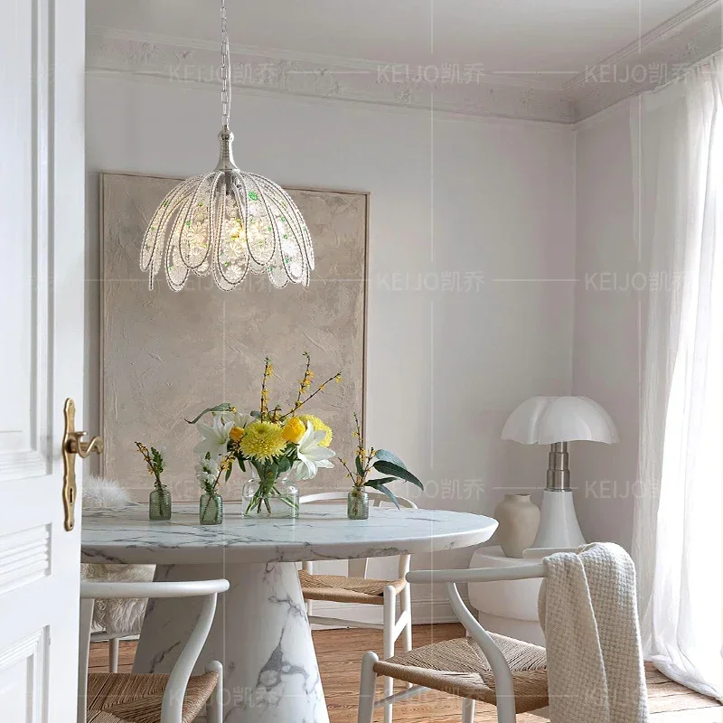

French light luxury restaurant chandelier, high-end designer simple bar island desk bedroom study
