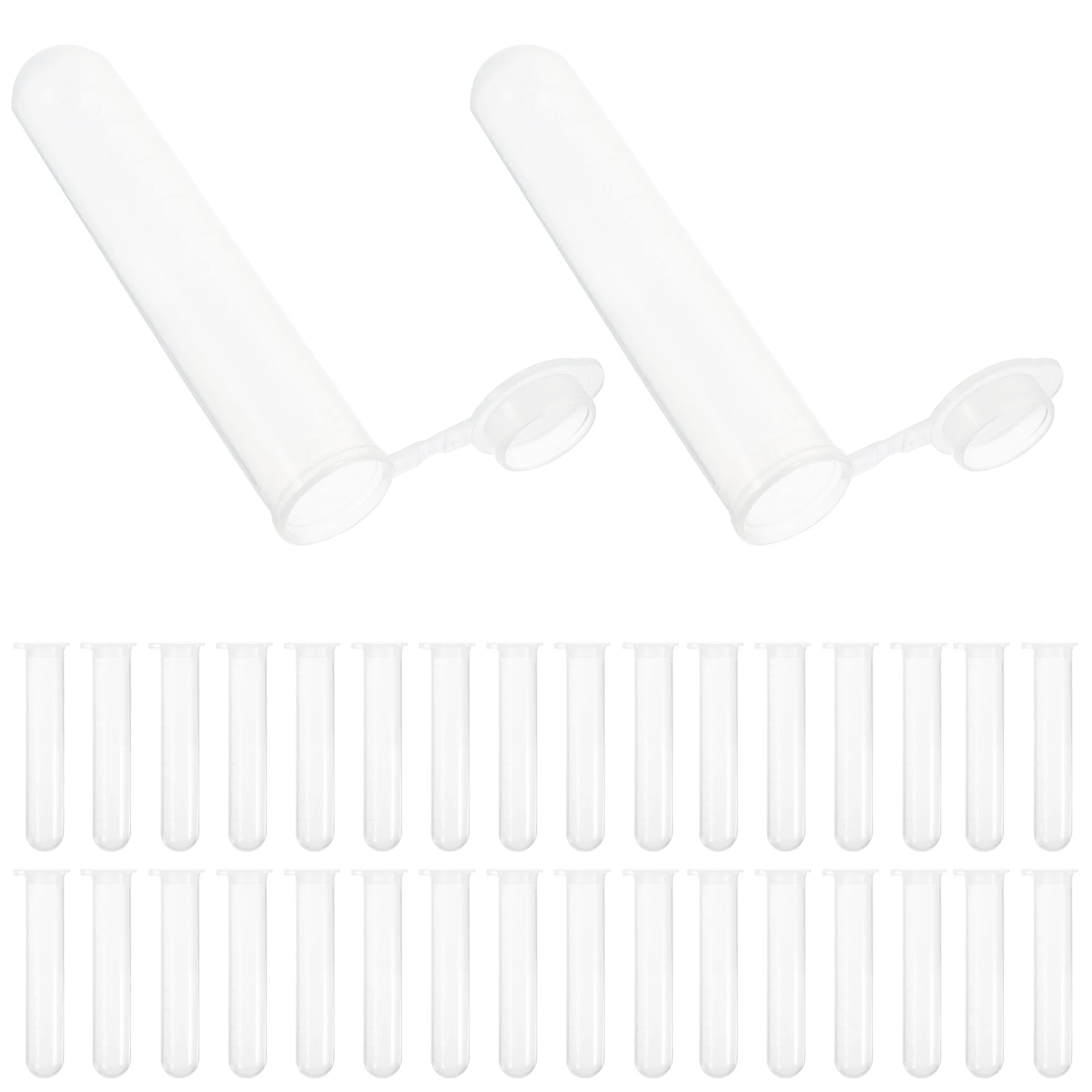 

50pcs Clear Plastic Test Tubes 10ml Round Bottom Sealed Bottles Storage Vials Small Sample Containers Reusable