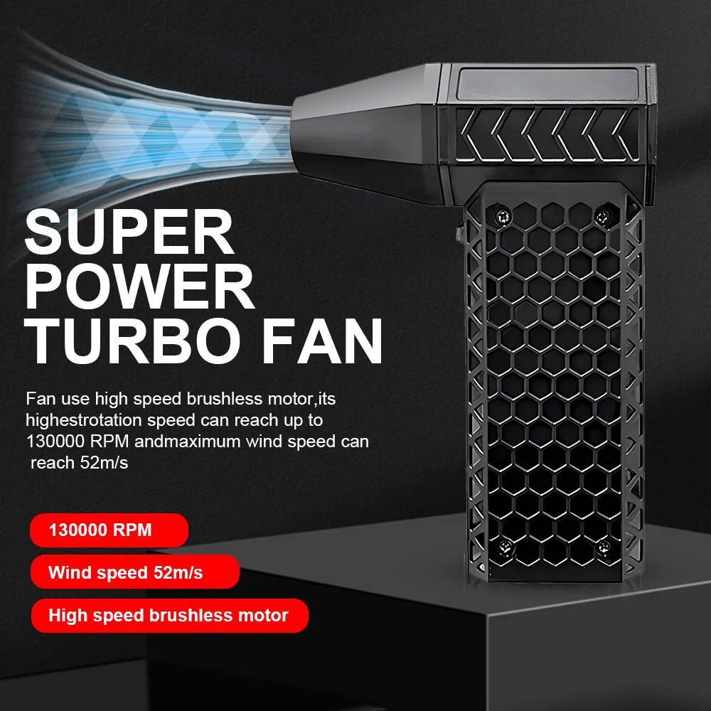 Turbo Jet Violent Fan, Powerful Air Blower Electric Air Duster 130000RPM Wind Speed 52m/s Portable Mini Air Blower Handheld