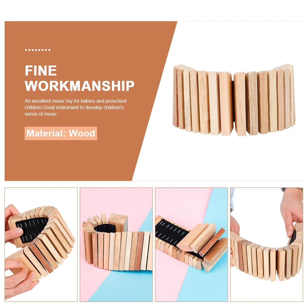 

Serpentine Wood Toddler Music Toys Casual Kids Learning Preschool Solid Baby Musical