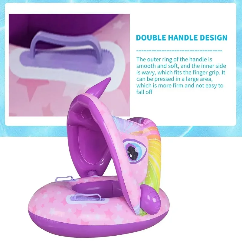 Bebê verão ao ar livre piscina inflável flutuante com dossel destacável inflável natação segurança banho verão praia brinquedos de água