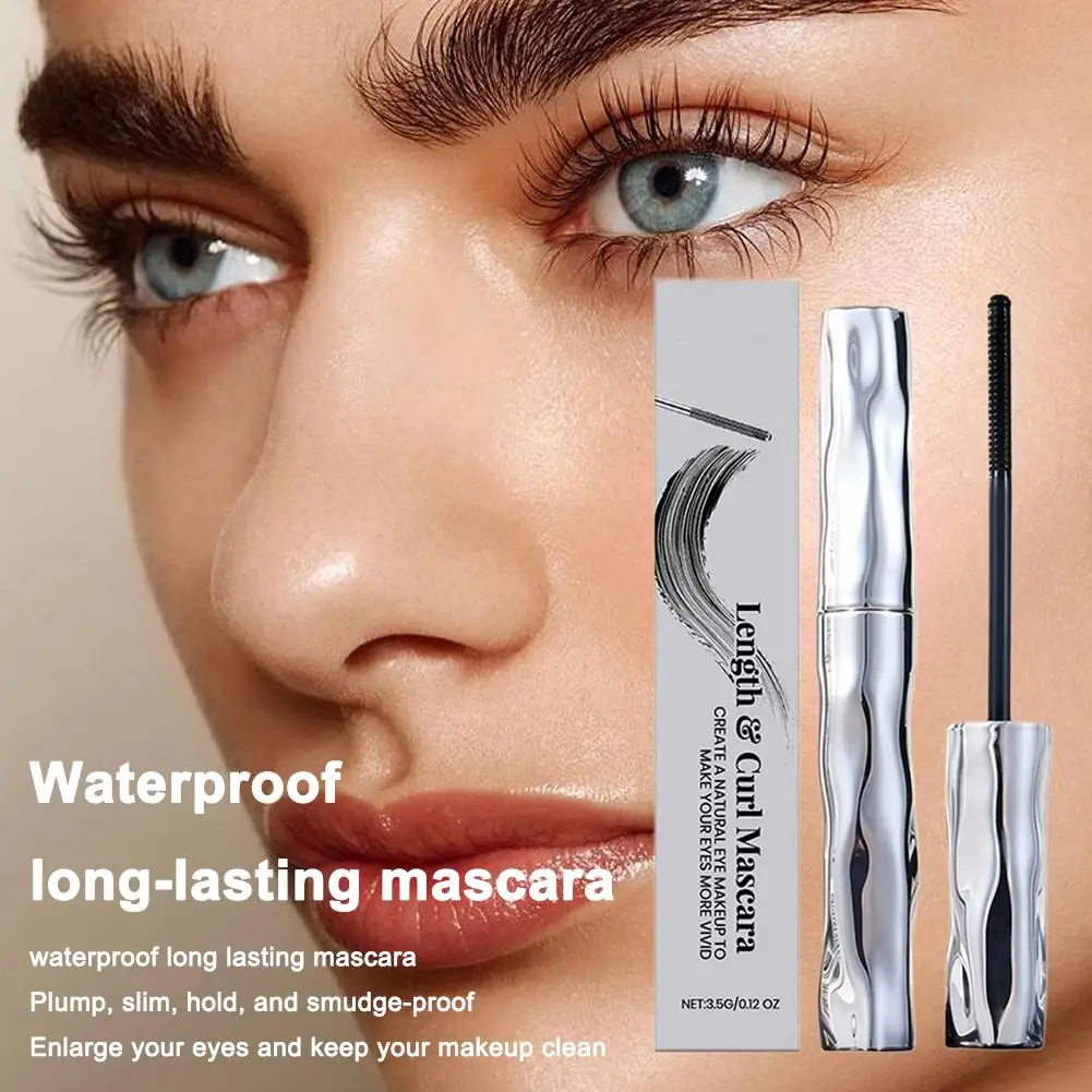 1 Uds. Máscara negra de 3,5g para alargar las pestañas, larga duración, resistente al agua, voluminizadora, cepillo dorado, maquillaje, belleza, pestañas D8I4